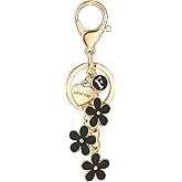 SELOVO Initial Keychain Handbag Keychain Flower Key Chain for Women Cute Love You Letter Keyring