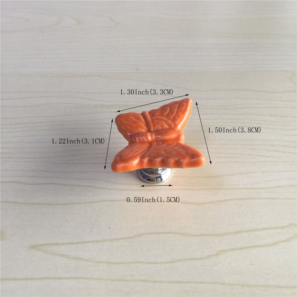 Orange Drawer Knobs Pulls Sunkni 33mm 10pcs Butterfly Knobs