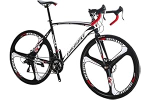 Eurobike HYXC550 Road Bike,21 Speed 54cm Frame Road Bicycle for Men and Women,Disc Brake 700C Adult Bike (3 Spoke Wheel)