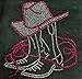 Cowboy boots with Hat Outlined Rhinestone Transfer