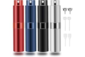 Saiveina 8ml Travel Perfume Atomizer Bottles Refillable, Mini Fragrance Bottles for Perfume, Empty Cologne Sprayer Pocket Perfume Dispenser(4 Pack)