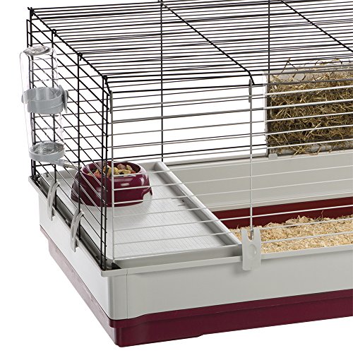Ferplast Krolik XXL Rabbit Cage w/Wire Extension | Rabbit Cage Includes All Accessories & Measures 63.8L x 23.62W x 19.68H Inches | 1-Year Warranty