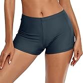 MISSVOG Swim Shorts for Women Stretchy Board Shorts Solid Tankini Bottoms Sport Swimsuit Bottoms
