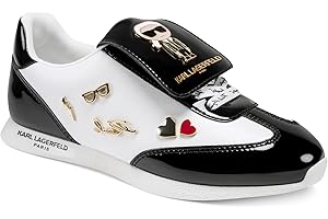 Karl Lagerfeld Womens Minia Pins Lace Up Sneaker Sneaker
