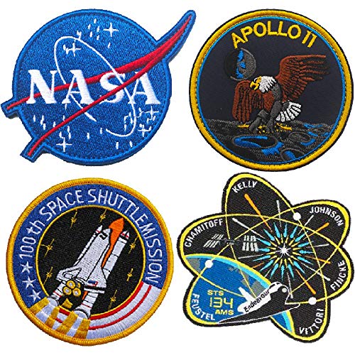 Oyster-Patch 4pcs NASA Meatball 100th Space Shuttle Mission Tactical Patch (Apollo 11 4pcs)