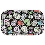 Beamer Designer Series Medium Metal Rolling Tray -Skull Family - 10.75 inch x 6.25 inch