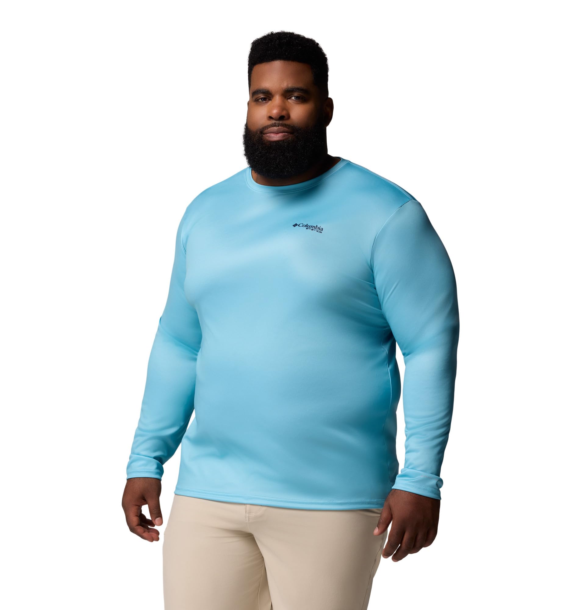 Columbia Mens Terminal Tackle PFG Fish Flag Long Sleeve, Vintage Blue/Collegiate Navy, X-Small Image