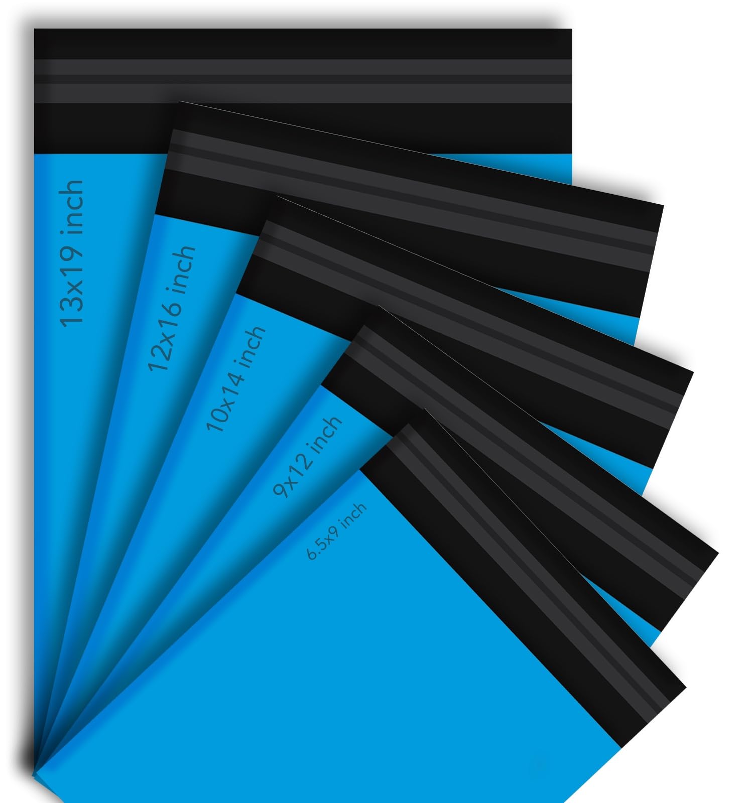 PACKY | 50 Mixed Baby Blue Postage Mailing Bags | 5 Sizes Small to Large