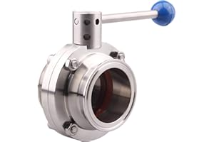 DERNORD Sanitary Butterfly Valve with Pull Handle Stainless Steel 304 Tri Clamp Clover (2.5" Tube OD)
