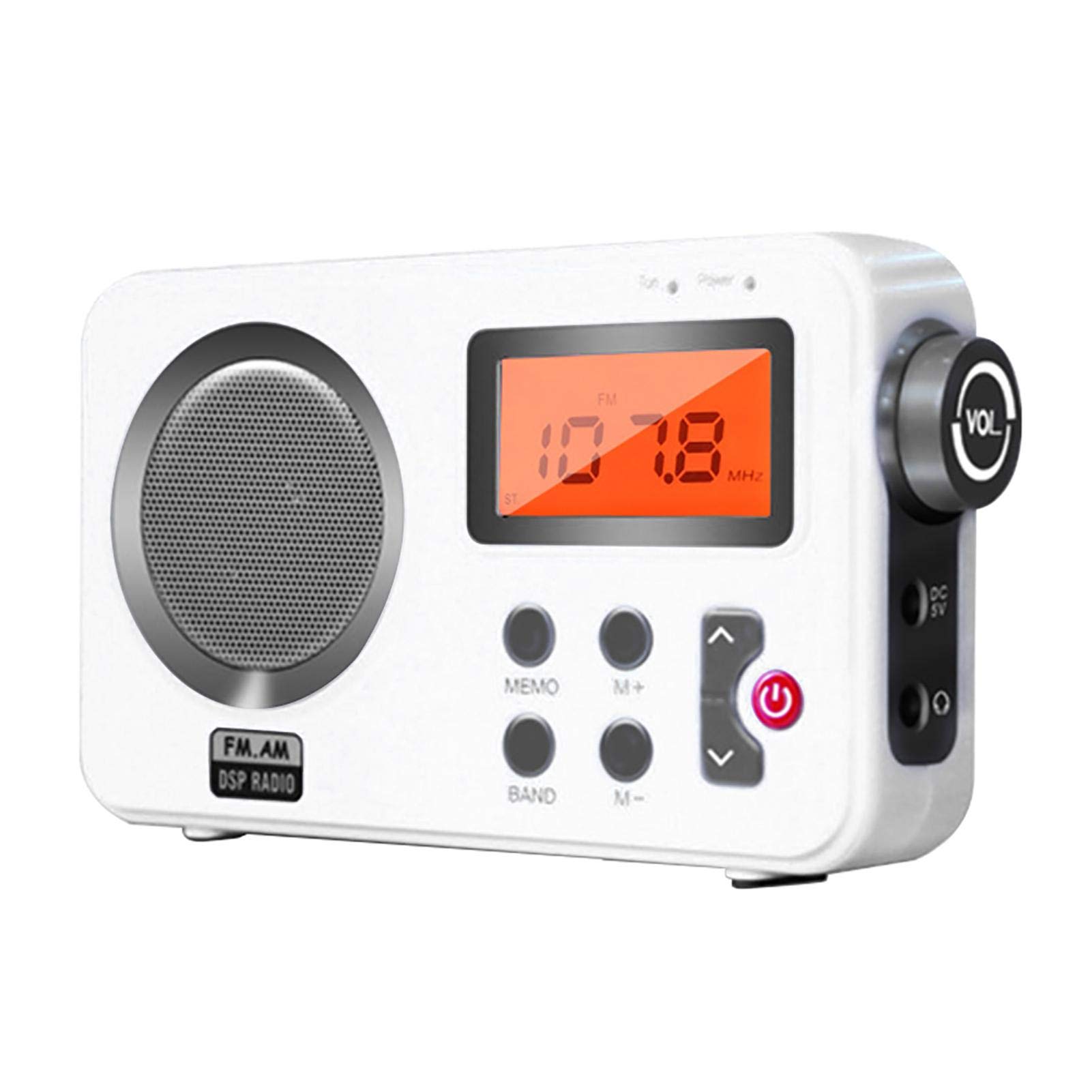 GeKLok Shower Radio Speaker, FM/AM Radio with LCD Display, Portable Stereo with Earphone Port, Preset 20 Stations, for Home/Bathroom/Hot Tub/Outdoor/Beach - 15 * 3.5 * 9cm
