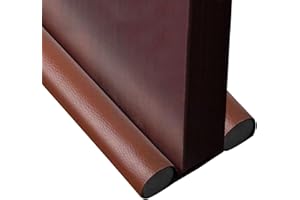 WANHEART Under Door Draft Stopper, 0-38 inch Under Door Bottom Gap Filler Draft Noise Blocker,Adjustable Washable Under Door Sweep,Soundproof Door Seal Protector Guard for Cold Air,Wind,Light (2-Pack Brown)