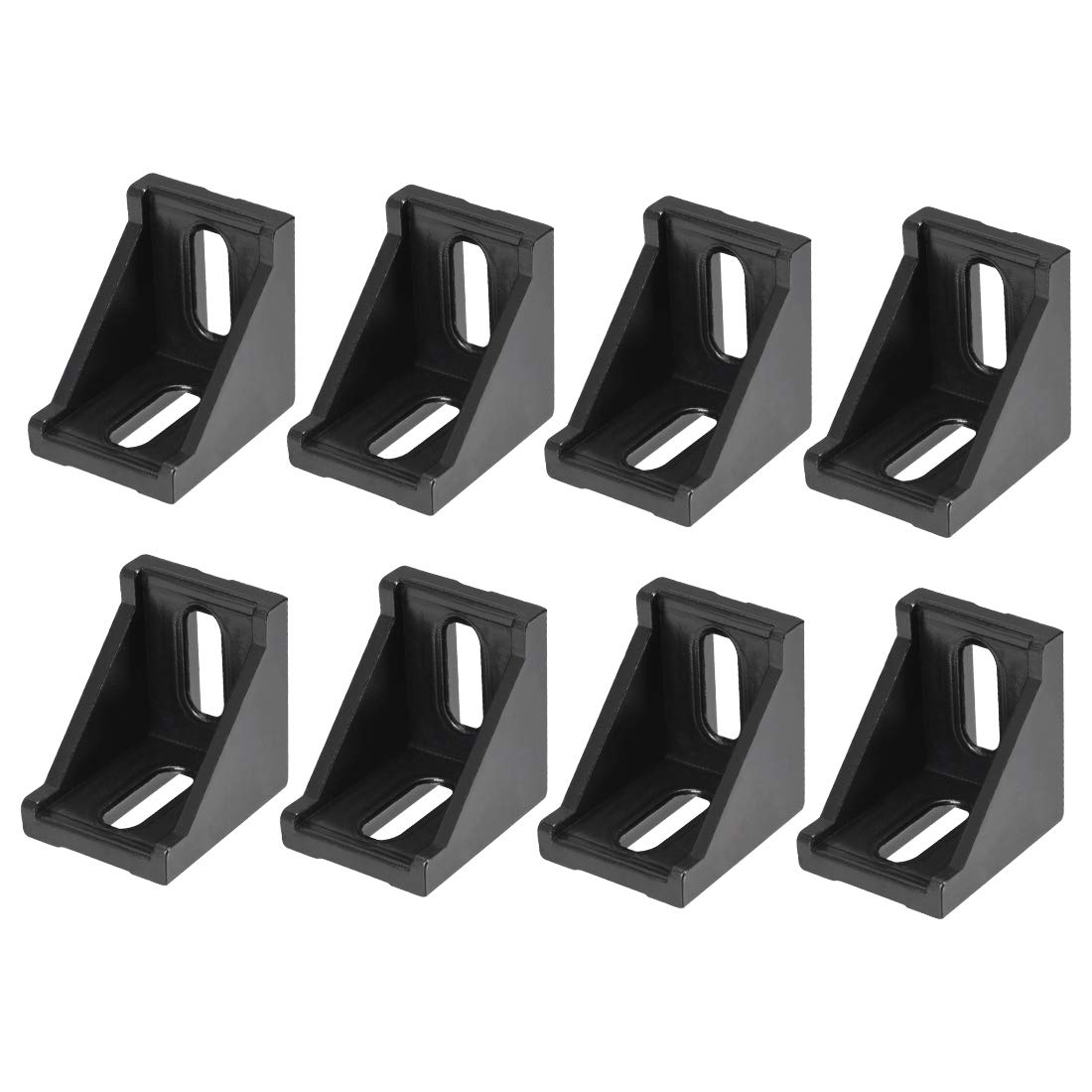 sourcing map Inside Corner Bracket Gusset, 35mm x 35mm for 3030 Series Aluminum Extrusion Profile, 8 Pcs (Black)