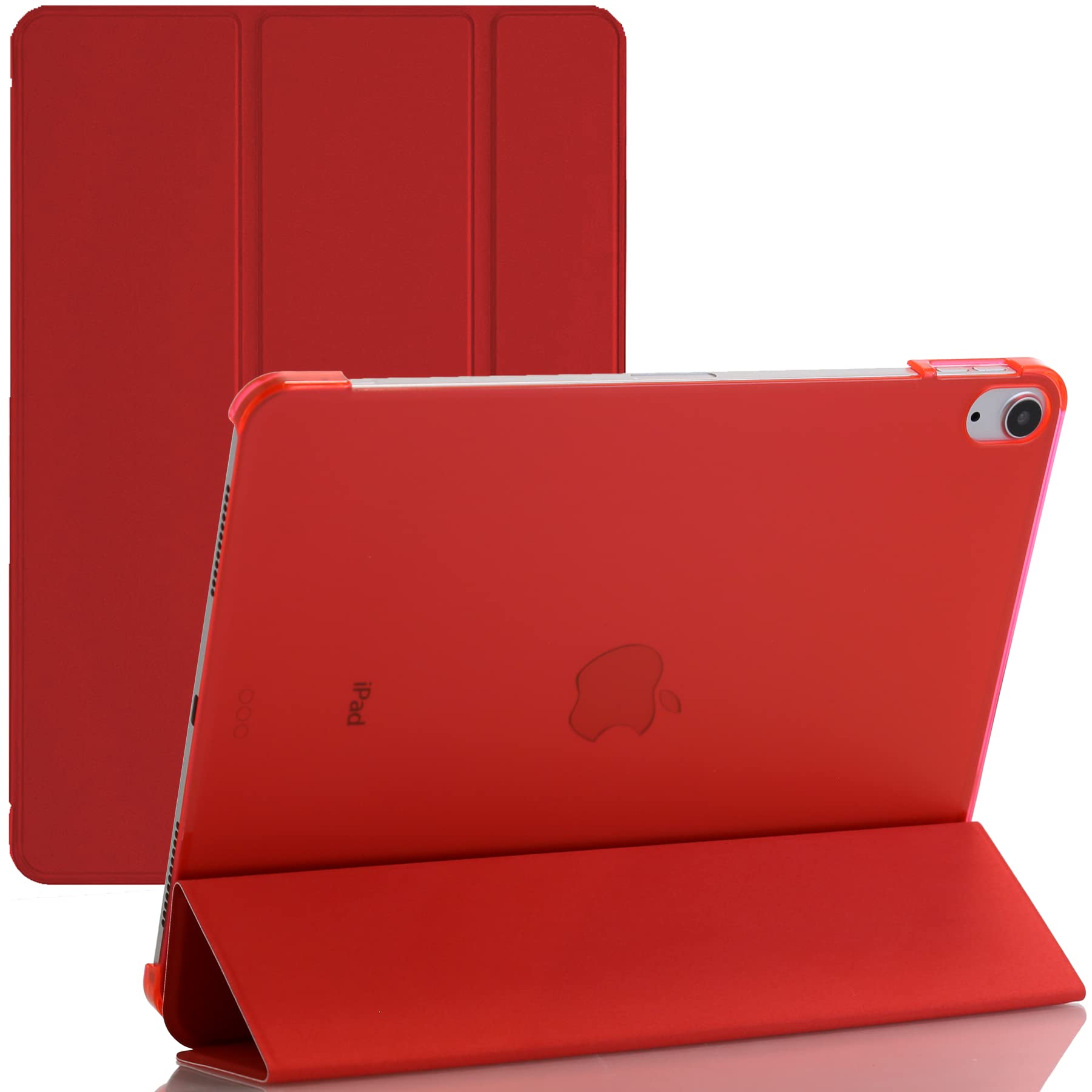 Smart Case For Apple iPad Air 4 Released 2020 and For Apple iPad Air 5 Released 2022 Size 10.9'' and Only For Model Numbers A2316, A2324, A2072, A2325, A2588, A2589, A2591 (Red)