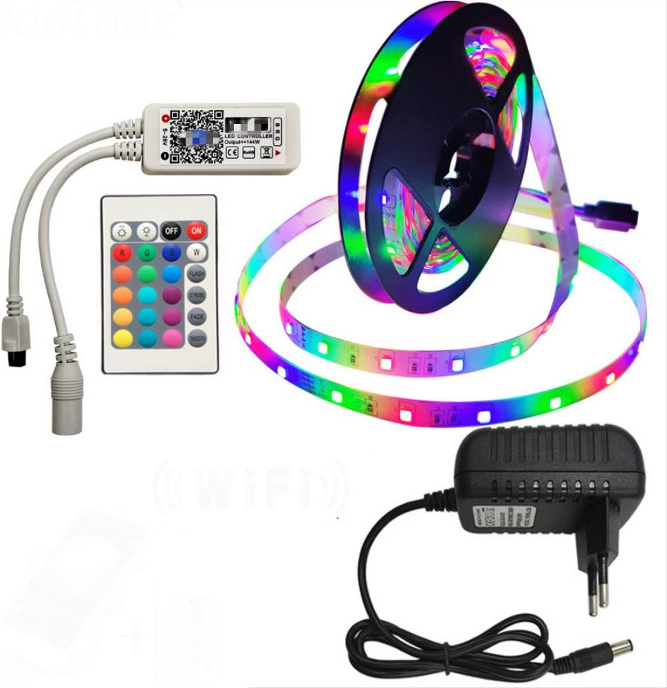 Rgb Led Strip Light Lámpara De Humor Multicolor 16.4 Pies Impermeable