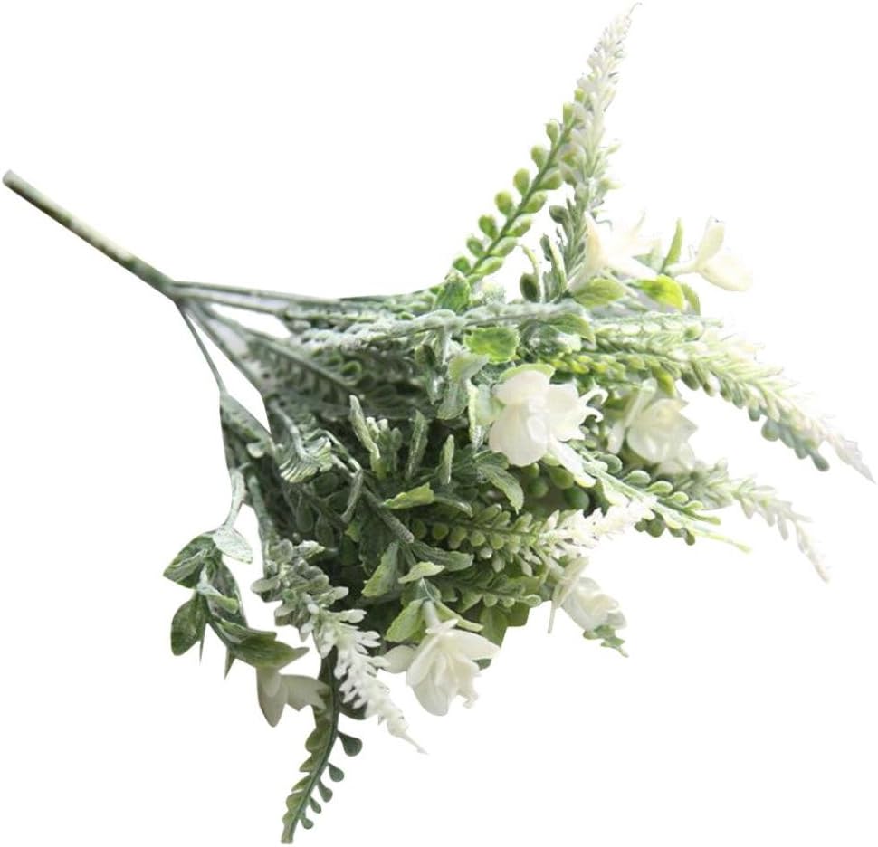 Wawer Artificial Flowers, ‘Petals Feel and Look Like Small Fresh Grass Floral’ Artificial Flower Bouquet Floral Arrangement, Perfect for Wedding, Bridal, Party, Home, Office Décor DIY (White)