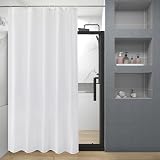 EurCross White Shower Curtain 120x180 cm Polyester Anti Mould