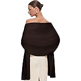 PULI Women's Pashmina Shawl Wraps for Evening Dress Large Scarf Blanket Long Wedding Bridal Winter Warm Shoulder Wrap