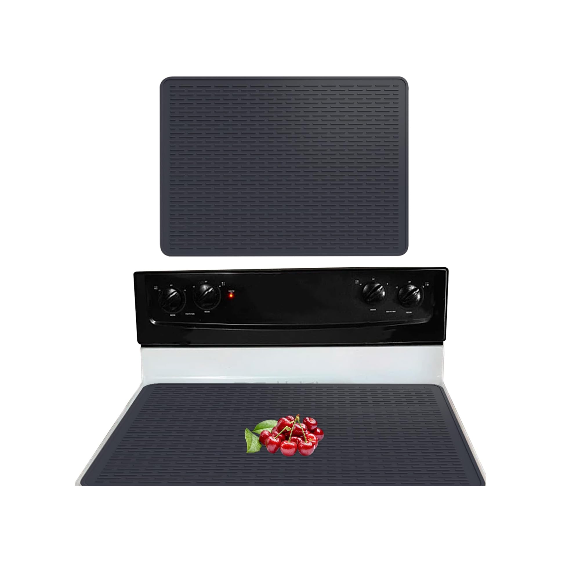 Silicone Stove Top Covers, Heat Resistant Glass Top Stove Cover for Electric Stove, 27.95 * 19.7in Large Waterproof Flat Oven Mat for Kitchen Induction Cooker/Counter, Glass Cooktop Protector (Black)