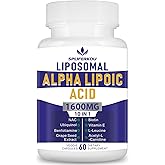 Spliferkou Liposomal Alpha Lipoic Acid 1600mg per Serving, ALA Supplement for Antioxidant Health,Energy and Metabolism, 60 Capsules