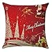 Qinqingo Throw Pillow Covers 18 x 18 inch Merry Chistmas Party Decoration Toss Pillow Case Cotton Linen Cushion Cover Sofa Home Decor Set of 4