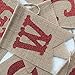 Uniwish Welcome Banner Party Decorations Vintage Rustic Burlap Bunting Sign Home Fireplace Décor, Glitter Red Letters