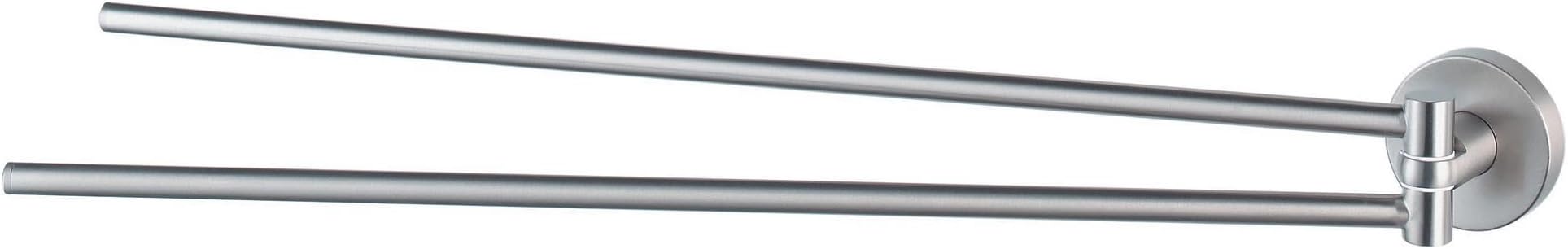 Haceka Kosmos Tec Toallero Doble con Barra Orientable, Metal, Gris, 5.3x46.1x5.3 cm