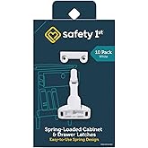 Safety 1st Spring-Loaded Cabinet &amp; Drawer Latch, 10 Pack, White