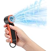 PlayHot Portable Mini Fan, 4oz Lightweight 5-Speed Mini Handheld Fan, 3000mAh Rechargeable Portable Fans Up to 10 Hours, Hand Size Travel Fans for Outdoor Activities, Travel, Beach(Orange)