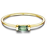 Howenal Birthstone Stackable Rings for Mother - 925 Sterling Silver Mother's Day Jewelry Gifts Dainty Stackable Ring Gold-Plated CZ Birthstone Stacking Rings for Wife for Mom