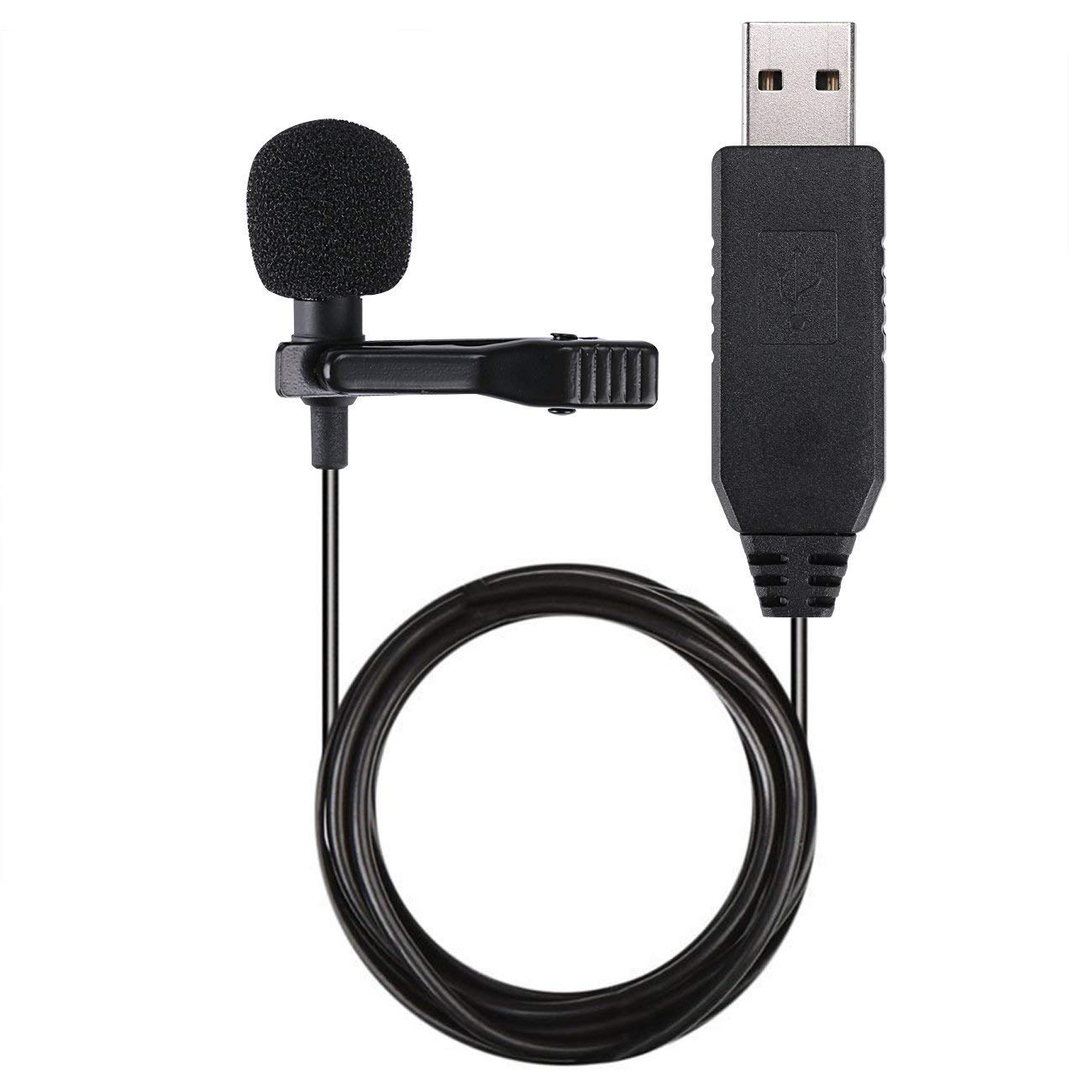 USB Microphone, Gyvazla Omnidirectional Condenser Lavalier Lapel Clip