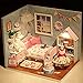 Dollhouse Miniature DIY Wood Kit Dolls House Room with Cover and LED Toy Christmas Gift Birthday Gift Perfect Little World