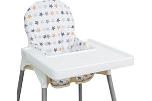 LOMGWUMY for IKEA High Chair Cushion, High Chair Pad for IKEA Antilop Highchair, Cotton Non-Slip, Soft, Baby Sitting More Comfortable (Colorful Stars)