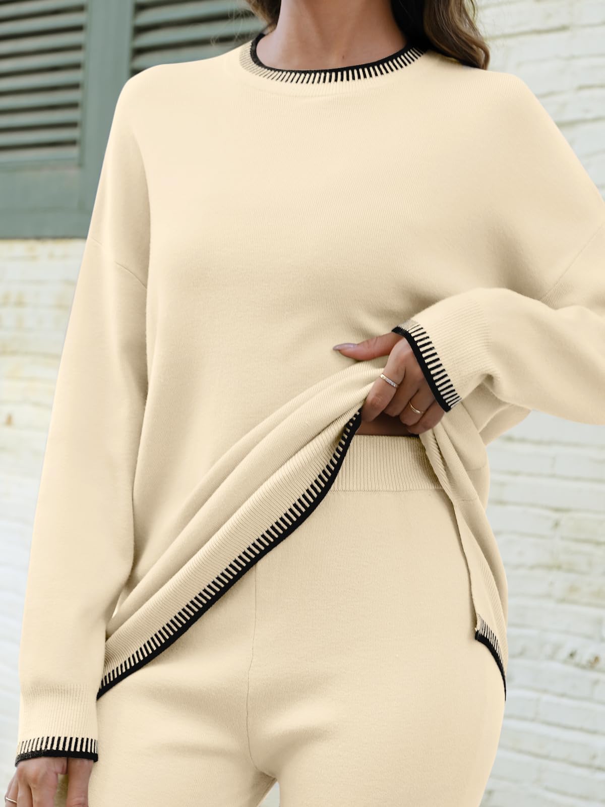 LILLUSORY Lounge Sets Womens 2 Two Piece Matching Sweater Loungewear Set 2024 Fall Winter Two Piece Fall Knit Comfy Clothes Outfits - Image 5