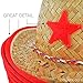 Dozen Straw Cowboy Hats with Cowboy Bandanas (6 Red & 6 Blue) for Kids - Makes Great Birthday Party Hats for Boys and Girls