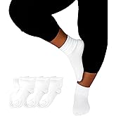 3 Pair Pack of Socks for Women - Multicolor Extra Wide Quarter Crew Womens Socks for Swollen Feet