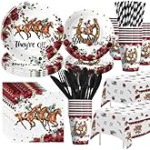 Xenorik Derby Day Party Decorations Tableware - Kentucky Horse Racing Party Supplies, Paper Plate, Cup, Napkin, Tablecloth, Cutlery, Straw, Run For The Roses Table Decorations Dinnerware | Serve 24
