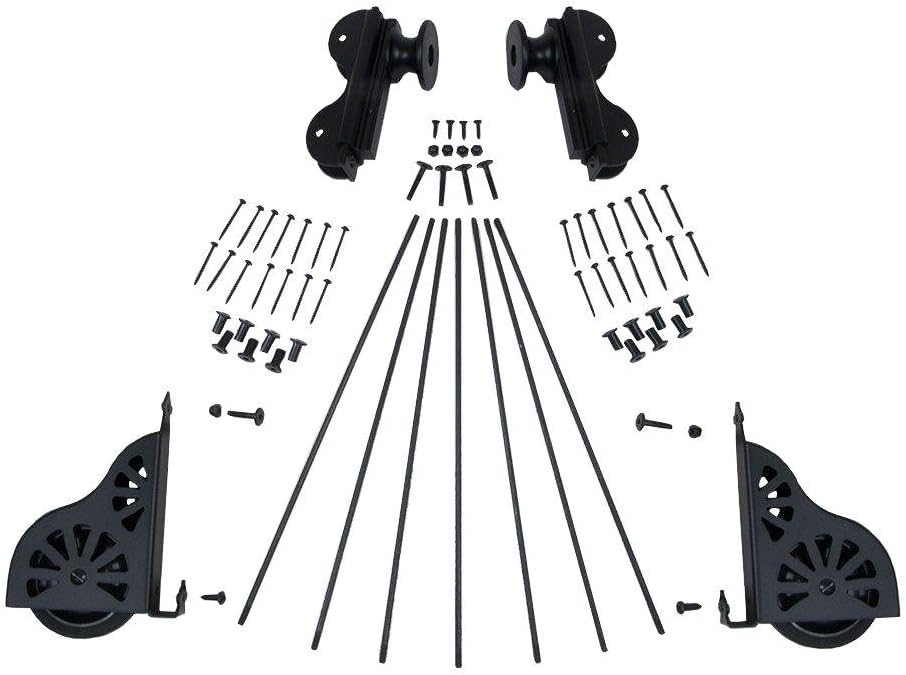Quiet Glide Black Rolling Hook Ladder Hardware Kit