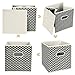 MaidMAX Cloth Storage Cubes, Cube Organizer Bins, Foldable Storage Baskets with Dual Plastic Handles for Home Office Nursery Drawers Organizers, Dark Gray Chevron, 10.5×10.5×11 inches, Set of 6