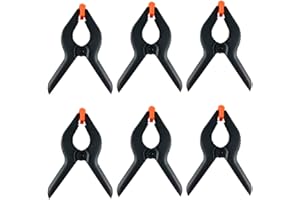 WAENLIR 6 Piece 6.5 inch Nylon Spring Clamp Set Plastics Clips for backdrop, Wood Working, Photography, Craft, Art DIY