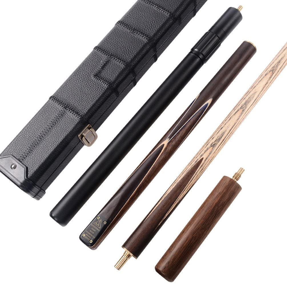 CUESOUL Classic Handmade 57 Inches 18oz Rosewood 3/4 Jointed Snooker Billiard Pool Cue, Rosewood Butts & Aluminum Telescope Extension, Leathertte Protective Case, 9.5mm Tip Snooker Cue Set(CSSC015)