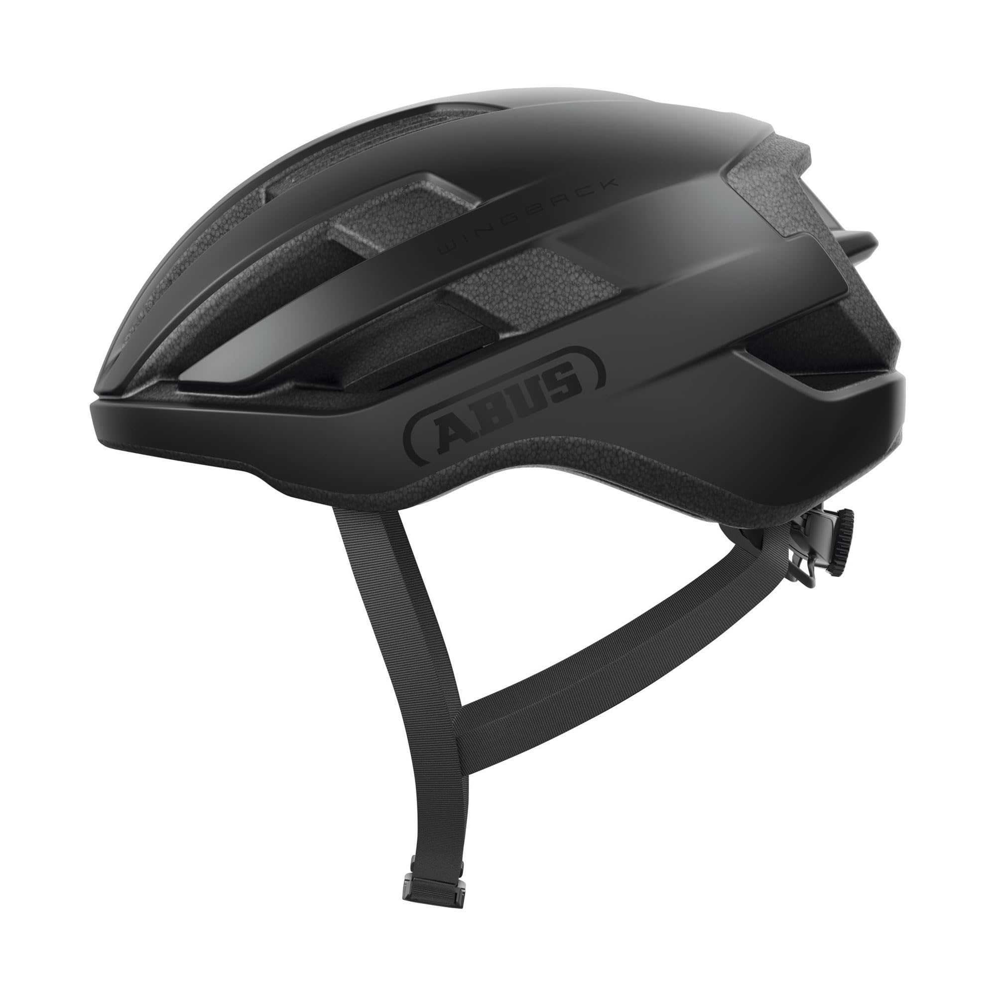 ABUS WingBack Racing Bicycle Helmet - Simple Helmet for Sporty Riding in Everyday Use and Leisure Time for Adults and Teenagers - Black, Size M