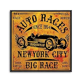 Framed Canvas Wall Art for Living Room, Bedroom Vintage Garage Canvas Prints for Home Decoration Ready to Hanging - 16x16 inches