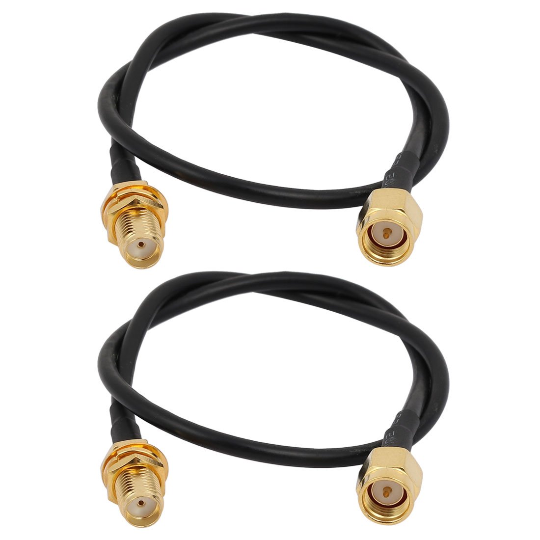 sourcing map 2pcs RG174 Coaxial Antenna Extension Cable SMA Female to Male Connector 30cm