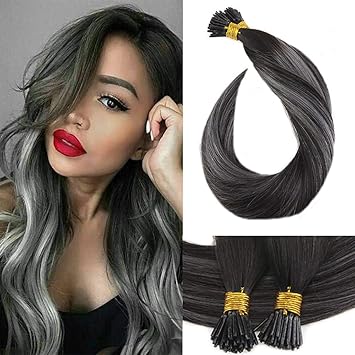 Buy 14 Inch 1b Silver Laavoo 14 I Link Hair Extensions Off