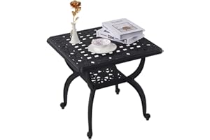 KAILI KAI LI Terrace Table,Coffee Table,Metal end Table,cast Aluminum Room,External Side Table (Square)