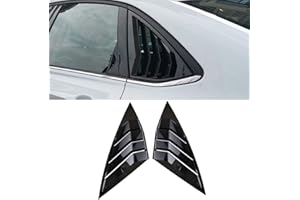 Autophoton for Volkswagen Jetta MK7 2019-2023 Exterior Glossy Black Rear Window Louver Shutter Cover Trim 2pcs Car Accessories(Not fit for R-Line Sedan 4-Door, GLI Version)
