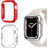 Compatible with Apple Watch 7 41mm Case, KZIOACSH [2 Pack] Full Coverage All-Around Hard PC Edge Screen Protector Case…