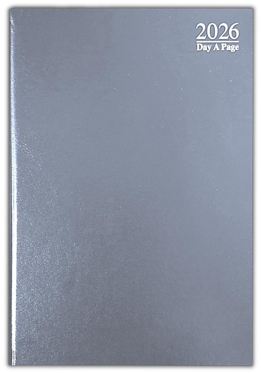 2026 A4 A5 A6 Day to Page / Week To View Diary Full Year Planner Desk Saturday Sunday Shared Page (A5 Dap, Grey)