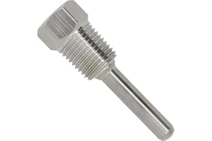 OTOMATICO 1/4 inch - weldless thermowell Stainless Steel 304 for Temperature Sensor Homebrew Brewing Thermometer Immersion Well 30 50 100 200 300 400 500mm (Length 50mm)