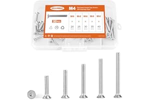 NIULUNBAO M4 x 20mm 25mm 30mm 35mm 40mm Flat Head Socket Cap Screws Countersunk Bolts, 304 Stainless Steel, Allen Socket Driv